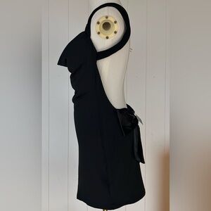 Tic Toc Women’s‎ Draped Front Backless Mini Dress Giant Bow at Lower Back Large